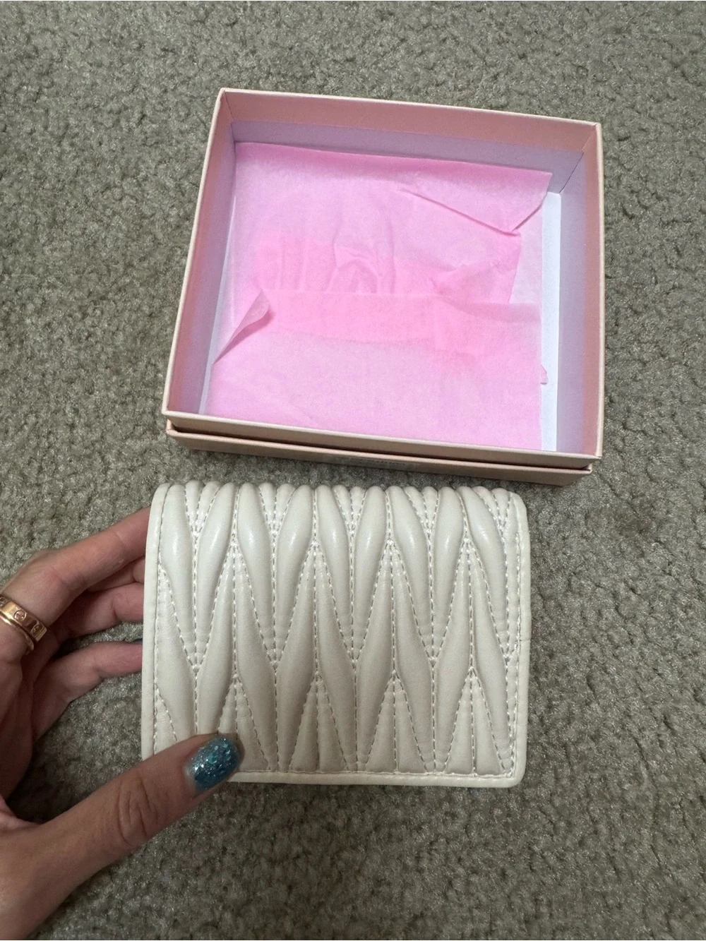 White Women’s Leather short Wallet with box